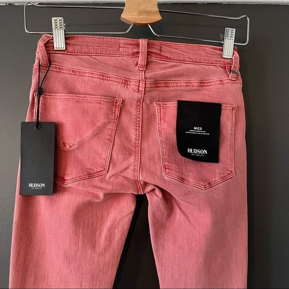 NWT Hudson Jeans Nico Mid Rise Super Skinny red Jeans - Picture 5 of 11